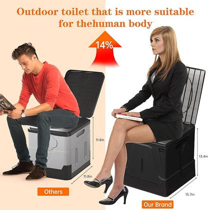 Camping Toilet, Composting Toilet with Biodegradable Bags, Portable Potty for Adults, Folding Toilet for Car Camping Hiking Long Trips Beach