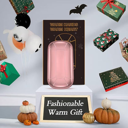 8000mAh Hand Warmers Rechargeable, Portable Electric Handwarmers, Double-Sided Heating USB Pocket Heater Therapy Great for Raynauds, Hunting, Golf, Camping, Women Mens Gifts