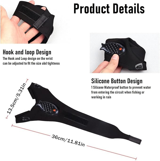 RF REENFAYA Rechargeable LED Flashlight Gloves,Stocking Suffering Gifts for Men Cool Gadgets Tools Flashlight Cycling Great for Night Workers Repairing,Working, Fishing, Camping, Hiking-1 Pair