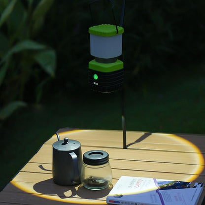 2PCS 6500K White Light LED Camping Lantern Rechargeable 1000LM, 4500mAh Power Bank, Flashlight for Hurricane Emergency, Hiking, IP44 Waterproof Lantern(Green)