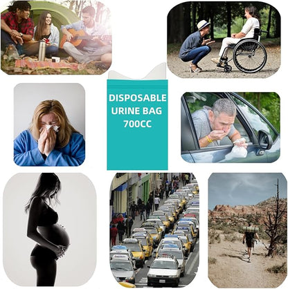 Emergency Unisex Disposable Urine Bags 8/12/16/24 Pack 700ML Portable Camping Travel Pee Vomit Portable Toilet Bag for Traffic Jams, Camping, Hiking, Pregnant,Men Women Patient, Kids Brief Relief