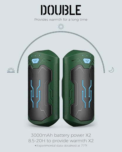 Hand Warmers Rechargeable 2 Pack, ROFWIZ 6000mAh Electric Portable Pocket Heater, are Great Warm Gifts for Women, Men, Heat Therapy, Raynauds, Outdoors, Hunting, Golf, Camping Gear