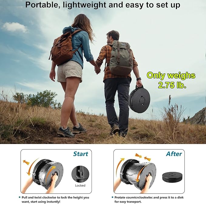 ANJ OUTDOORS Retractable Camping Toilet with Female Urinal | Adjustable Height Portable Toilet for Adults and Kids | Portable Potty, Camp Toilet, Travel Toilet Set