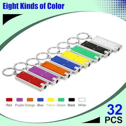 16 Pieces Mini Keychain LED Lights Keychains Flashlight Assorted Color Ultra Bright Flashlight Portable Key Chain Flash Light Torch Key Ring Powerful Keychain Lights for Outdoor Camping Activity