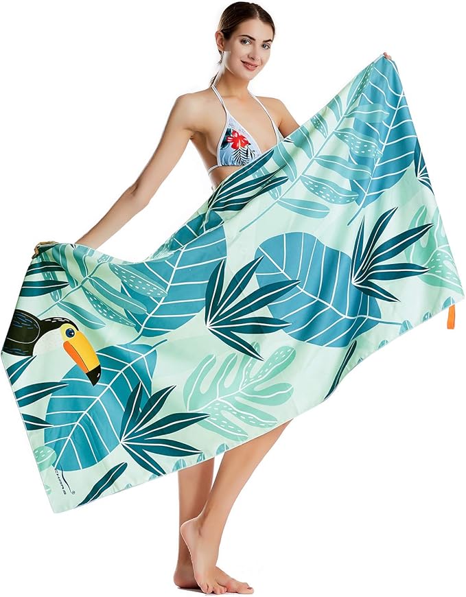 CHARS Microfiber Quick Drying Beach Towel Super Absorbent & Sand Free Towel for Kids Teens Adults Travel Gym Camping Pool Yoga Outdoor and Picnic(63"×31"/63"×39")