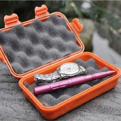 DGZZI Survival Storage Box Orange Plastic Waterproof Shockproof Airtight Outdoor Survival Storage Case Box 135x80x40mm
