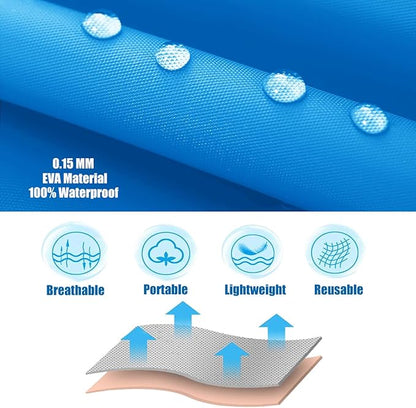 2 Pack Rain Ponchos for Kids, Reusable Kids Rain Jacket with Hood Waterproof Raincoats for Boys and Girls