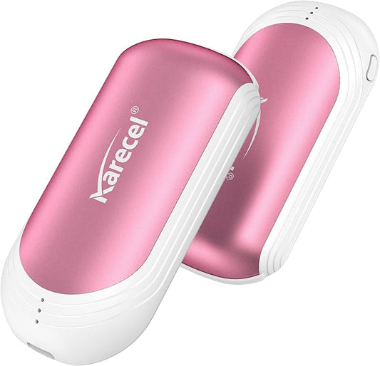 Karecel Hand Warmers Rechargeable 2 Pack, 5000mAh Hot Electric 2 in 1 Hand Warmer Portable Pocket Heater Reusable Handwarmers, Best Electronic Gifts for Men Women Kids, Hunting, Golf, Camping