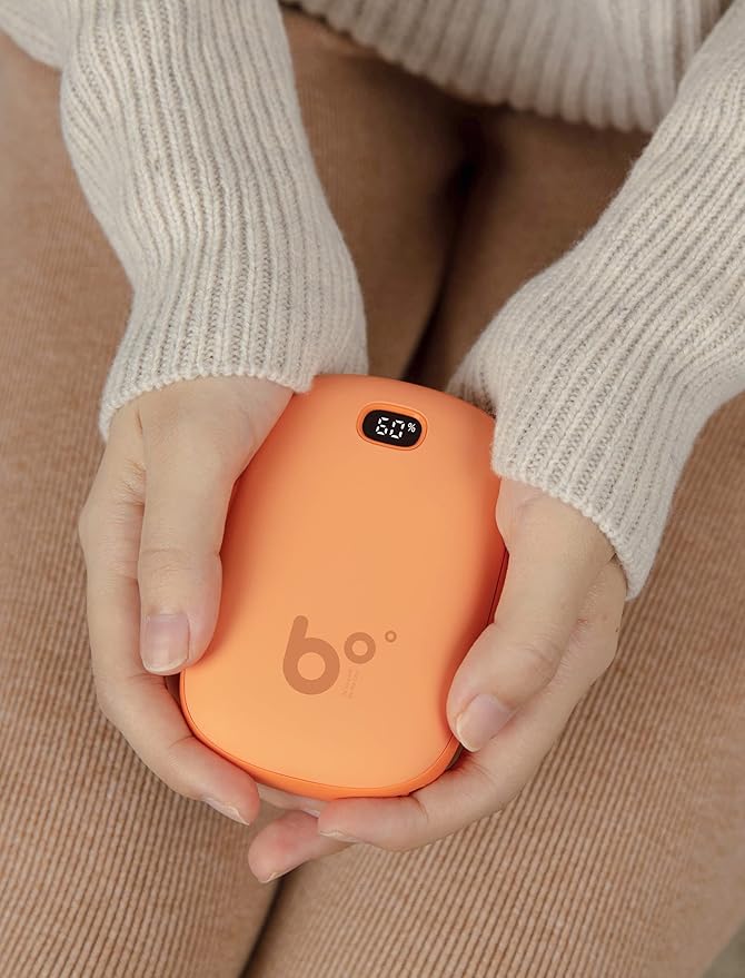 Hand Warmers JISULIFE, 2 in 1 Electric 5300mAh Hand Warmer Power Bank, Rechargeable Type-C Pocket Warmer with LED Display, Great for Outdoor Sports, Hunting, Golf, Camping, Warm Gifts for Women, Men