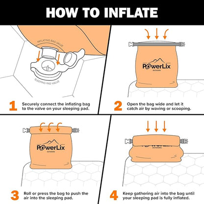 POWERLIX Ultralight Inflatable Camping Sleeping Pad - Camping Mattress for Backpacking, Hiking, Compact Lightweight Air Pad for Camping, Inflation Hand Pump Bag/Repair Kit Included