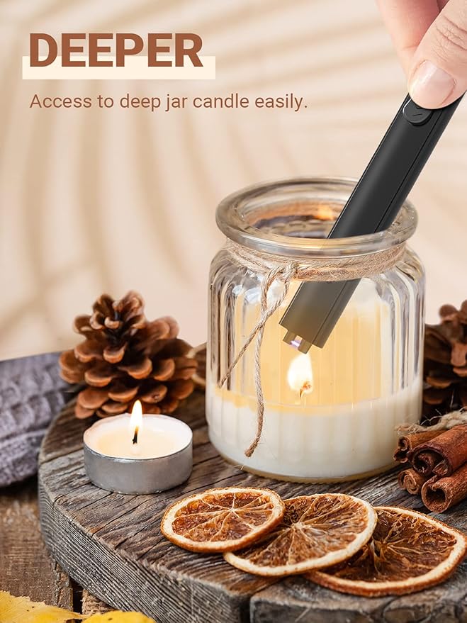 Candle Lighter Stocking Stuffers for Women Men: 2Pack Electric Plasma Arc USB Rechargeable Lighters for Grill Home Kitchen BBQ Camping Cool Gadget Christmas Birthday Gifts for Her Mom Women Men Adults