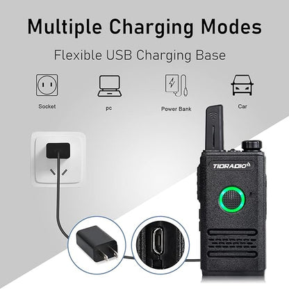 TIDRADIO TD-M6 Radios Walkie Talkies for Adults Two Way Radios Long Range, 22 Channels,Dual PTT for Manufacturing Restaurant Business Commercial Hunting Hiking 2 Pack