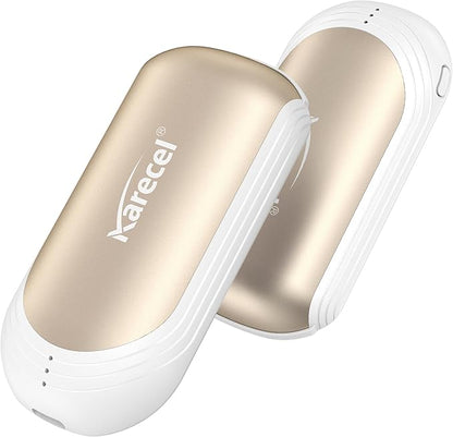 Karecel Hand Warmers Rechargeable 2 Pack, 5000mAh Hot Electric 2 in 1 Hand Warmer Portable Pocket Heater Reusable Handwarmers, Best Electronic Gifts for Men Women Kids, Hunting, Golf, Camping