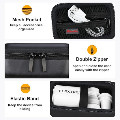 Elonbo Hard Travel Case for FLEXTAILGEAR Tiny Pump/2X Portable Air Pump for Pool Floats Air Bed Air Mattress Swimming Ring Inflatables Sleeping Pads, Small Mini Rechargeable Air Pump Cover Holder Bag