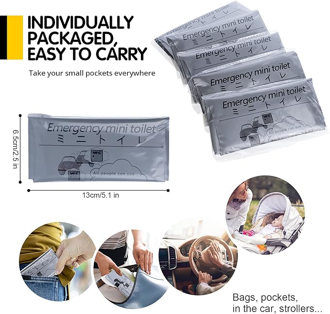 Emergency Portable Urine Bag, 6/10/20 Pack Travel Urinal Bag, Unisex Urinal Bag, Disposable Urine Bag Suitable for Camping, Travel, Traffic Jams, Pregnant Women, Children, Patients