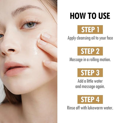 VEGREEN Rice Daily Moisture Pore Cleansing Oil | Korean Skin Care Oil Cleanser w/ 7 Raw Oil Complex | Gentle Face Cleanser for Oily Skin | Pore Control Cleansing Oil Makeup Remover (5.07 fl oz)