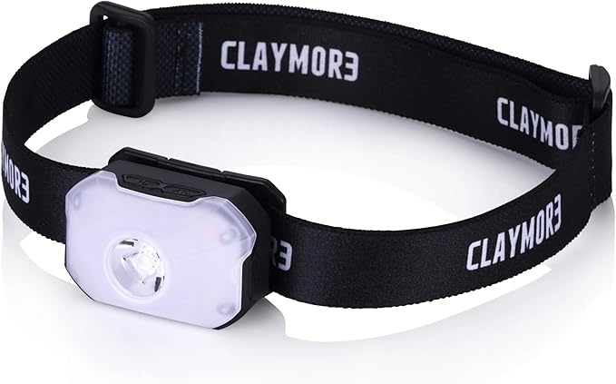 Claymore Heady2 (Black) - Rechargeable LED Headlamp Flashlight, Lightweight for Camping, Running, Hiking, Emergency & Industrial Use. USB-C Charging, Up to 40 Hours Battery Life, Waterproof.
