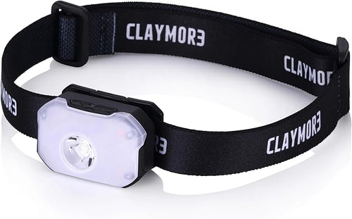 Claymore Heady2 (Black) - Rechargeable LED Headlamp Flashlight, Lightweight for Camping, Running, Hiking, Emergency & Industrial Use. USB-C Charging, Up to 40 Hours Battery Life, Waterproof.