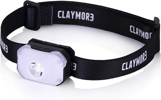 Claymore Heady2 (Black) - Rechargeable LED Headlamp Flashlight, Lightweight for Camping, Running, Hiking, Emergency & Industrial Use. USB-C Charging, Up to 40 Hours Battery Life, Waterproof.