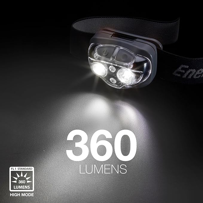 Energizer LED Headlamp Pro360, Rugged IPX4 Water Resistant Head Light, Ultra Bright Headlamps for Running, Camping, Outdoor, Storm Power Outage (Batteries Included)