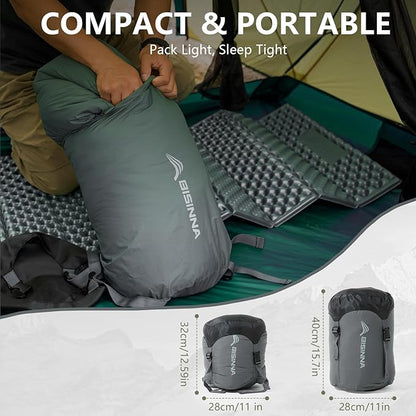 BISINNA Mummy Sleeping Bag for Adults 14-41℉ Cold Weather Camping Sleeping Bags with Compression Sack for Backpacking Hiking Traveling