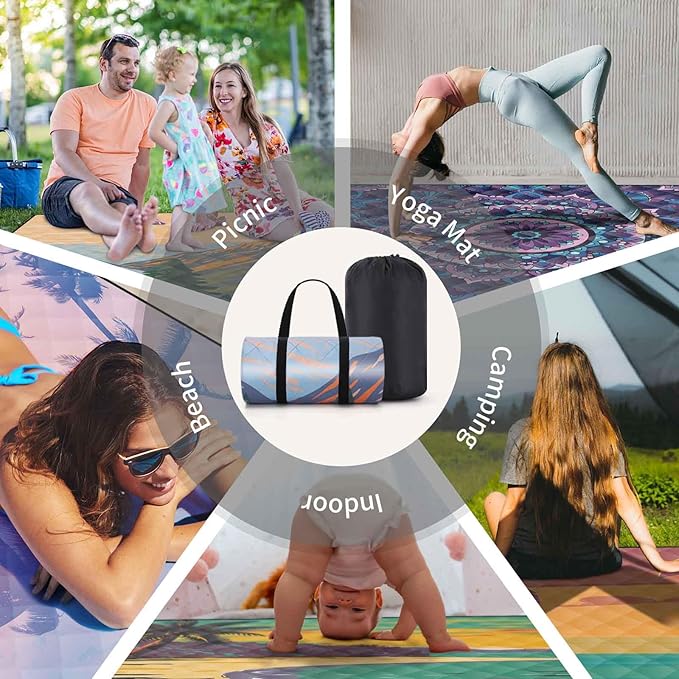 Picnic Blankets 80x80 Outdoor Anti Sand Manta De Playa Ultralight Wide Excersing Matts for Home Camp Quilts for Trailers Camping Essentials Fun Anniversary Retirement Her Friend Sister Gifts