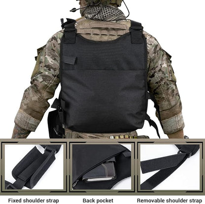 Heavy Duty Radio Harness Holder Tactial Chest Tool Pag Front Pounch Holster Pack MOLLE Vest Breathable 3D Mesh Liner Military Vest for Baofeng UV5R Motorola Kenwood Two Way Radio Walkie Talkie