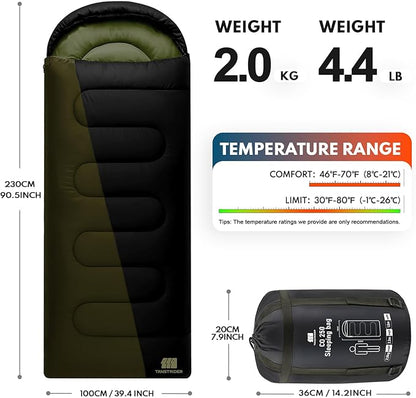 0 Degree XXL Sleeping Bags for Adults Cold Weather,Camping Sleeping Bag with Compression Sack for Winter Hiking, Hunting,Traveling
