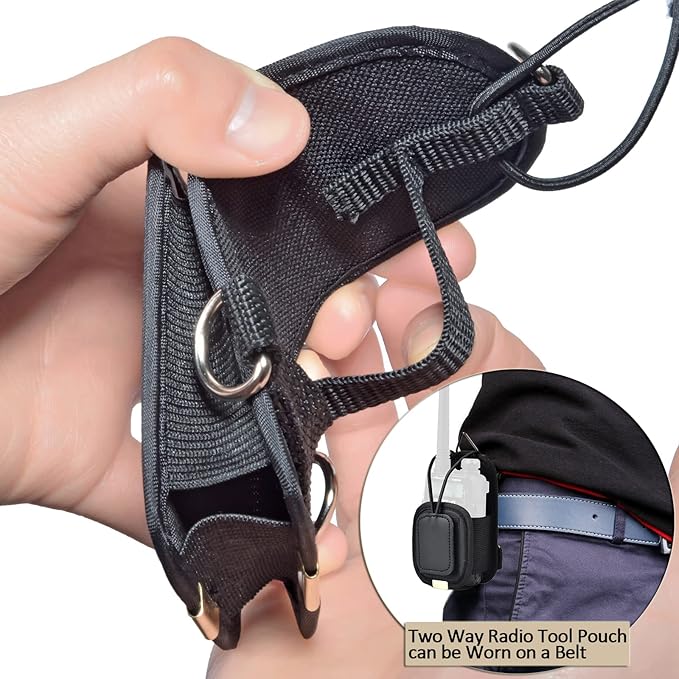 HYS Radio Holder Walkie Talkie Pouch Case for Duty Belt Radio Holster Tactical Hunting Handheld Radio Bag for Motorola GP88S baofeng UV5R UV82 Midland Retevis 2- Way Radio