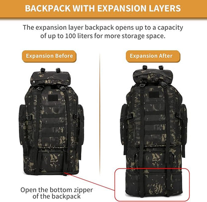 100L Camping Hiking Military Tactical Backpack Outdoor Climbing Sport Bags for Camping,Backpacking