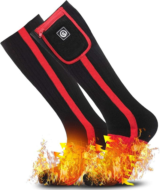 Heated Socks for Women Men,Foot Warmers Electric Rechargable Battery Heating Socks,Winter Cold Feet Hunting Ski Camping Hiking Riding Motorcycle Snowboating Thermal Warm Socks