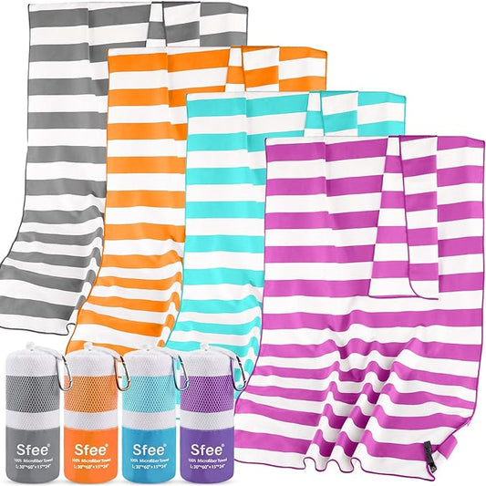 Sfee 2 in 1 Microfiber Oversized Beach Towel, Quick Dry Towel Travel Towel Camping Towel Super Absorbent Compact Lightweight Sports Towel Gym Towel for Beach,Gym, Hiking, Pool, Backpacking, Bath, Yoga