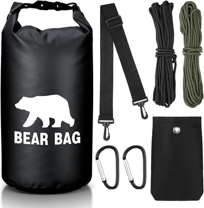 1 Set Bear Food Bag for Camping Ultralight Food Bag Hanging System Includes Waterproof Bear Bag, Nylon Ropes, Hooks for Camping Backpacking