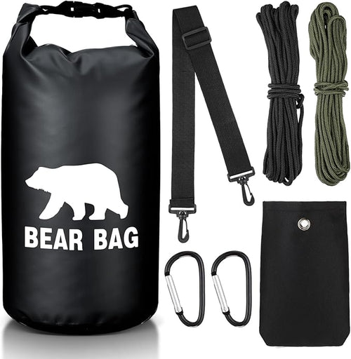 1 Set Bear Food Bag for Camping Ultralight Food Bag Hanging System Includes Waterproof Bear Bag, Nylon Ropes, Hooks for Camping Backpacking