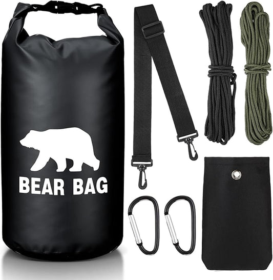1 Set Bear Food Bag for Camping Ultralight Food Bag Hanging System Includes Waterproof Bear Bag, Nylon Ropes, Hooks for Camping Backpacking