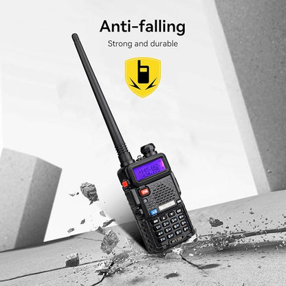Retevis RT-5R Dual Band Two Way Radio,Ham Radios,with Shoulder Mic,Emergency Alarm,1400mAh Battery,Long Range Walkie Talkies for Amateur Camping Hunting (2 Pack)