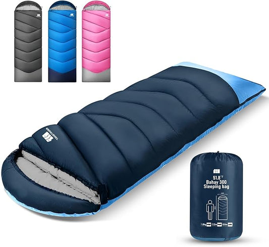 Sleeping Bags for Adults Cold Weather & Warm,Backpacking Camping Sleeping Bag for Tall Girls Boys,Lightweight,Compact,Waterproof Camping Gear for Traveling,Hiking,Hotel,Outdoor & Indoor