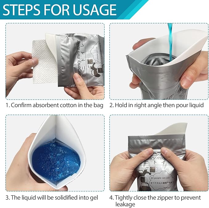 Disposable Urinal Bag, 12/24 Pcs 700ML Emergency Urine Bag, Portable Camping Pee Bag, Unisex Urinal Bag, Travel Urine Bag Vomit Bag for Traffic Jams, Camping, Hiking