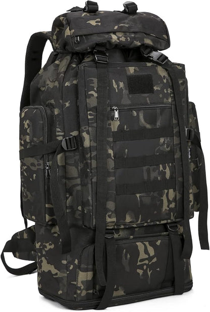 100L Tactical Military Backpack for Men - Waterproof Hiking & Hunting Pack with MOLLE System, Adjustable Suspension, Survival Gear Compartment - Outdoor Camping, Trekking Travel Backpack