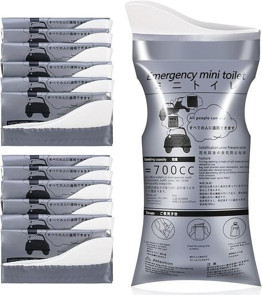 OUMEE 28/23/20/12/8 Pack Disposable Urine Bags, 700ML Travel Pee Bags Unisex Urinal Bag Vomit Bag for Travel Traffic Jam Emergency Portable Camping Urinal Bags for Men Women