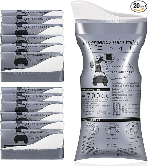 OUMEE 28/23/20/12/8 Pack Disposable Urine Bags, 700ML Travel Pee Bags Unisex Urinal Bag Vomit Bag for Travel Traffic Jam Emergency Portable Camping Urinal Bags for Men Women