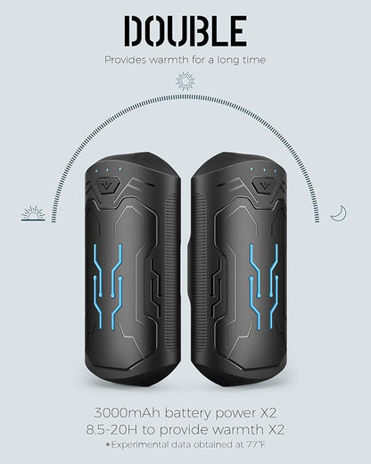 Hand Warmers Rechargeable 2 Pack, ROFWIZ 6000mAh Electric Portable Pocket Heater, are Great Warm Gifts for Women, Men, Heat Therapy, Raynauds, Outdoors, Hunting, Golf, Camping Gear