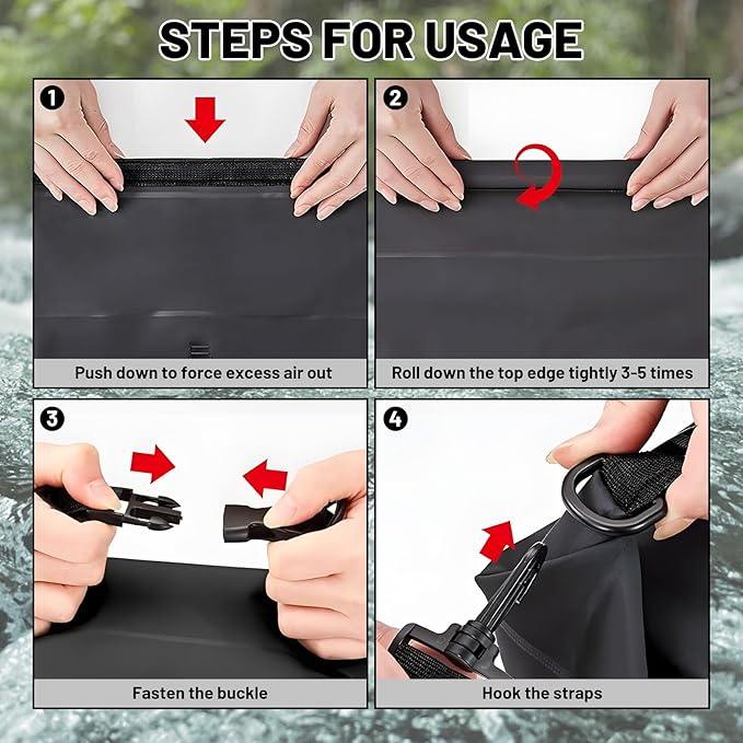 Waterproof Dry Bag,Roll Top Orange Small Waterproof Backpack 2L/5L/10L/20L/30L/40L Floating Lightweight Bags for Kayaking, Boating, Fishing, Swimming Camping with Waterproof Phone Case