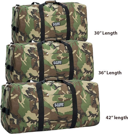 Heavy Duty Cargo Duffel Large Sport Gear Drum Set Equipment Hardware Travel Bag Rooftop Rack Bag (42" x 20" x 20", Camouflage)