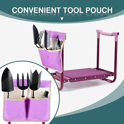 Foldable Garden Kneeler and Seat，Portable Kneeler Stool - Heavy Duty Garden Bench, Resistant Gardening Stool, Comfortable EVA Foam Cushion - Ideal for Women's Gardening， Camping...