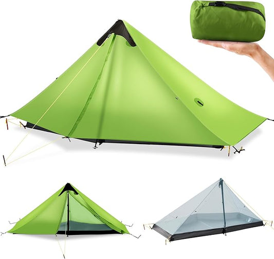 Ultralight Tent 3-Season Backpacking Tent 1 Person/2 Person Camping Tent, Outdoor Lightweight LanShan Camping Tent Shelter, Perfect for Camping, Trekking, Climbing, Hiking