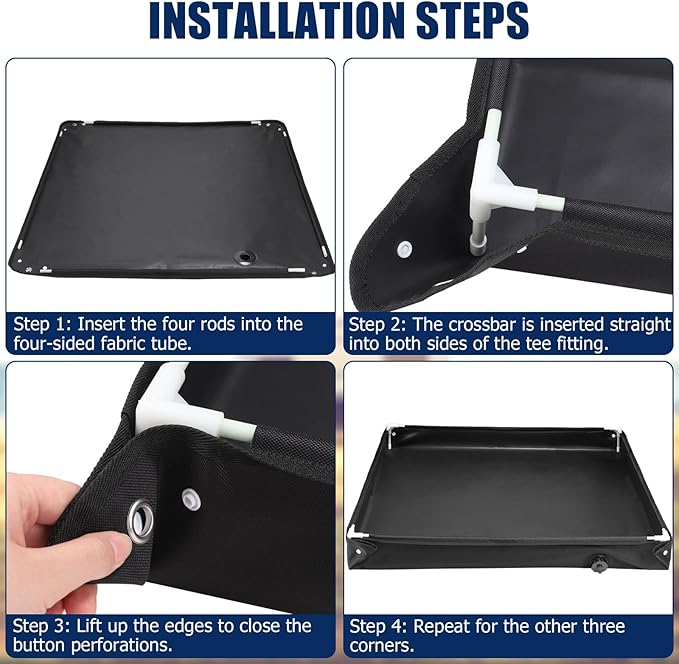 TOBWOLF Portable Shower Pan,Foldable RV Camping Shower Base Outdoor & Indoor,Temporary Showers Floor to Keep Feet Clean for RV, Tent, Awning, Camping, Beach