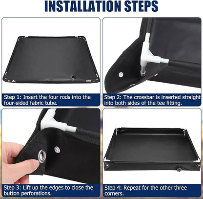 TOBWOLF Portable Shower Pan,Foldable RV Camping Shower Base Outdoor & Indoor,Temporary Showers Floor to Keep Feet Clean for RV, Tent, Awning, Camping, Beach
