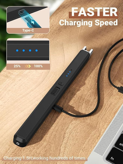 Candle Lighter Stocking Stuffers for Women Men: 2Pack Electric Plasma Flameless Rechargeable Lighters Christmas Birthday Gifts Present for Her Women Men Mom Adults Cool Gadget for Kitchen Home Camping