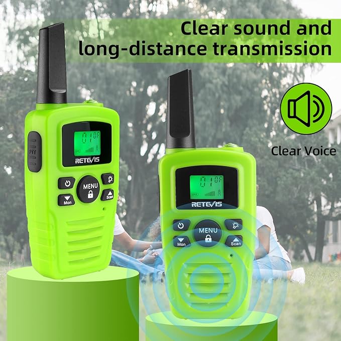 Retevis RA35 Walkie Talkies, Long Range Two Way Radios, Easy to Use, Clear Sound Flashlight Keypad Lock VOX, Toddler Walkie Talkie for Boys Girls, Family 2 Way Radio for Biking, Hiking, Cruise 2 Pcs